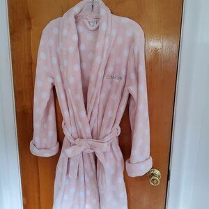 Calvin Klein Women's Light Pink Polka Dot Robe - Size XS / S